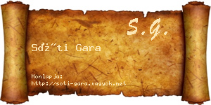 Sóti Gara névjegykártya